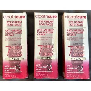 3 Cicatricure Eye Cream For Face Anti-Wrinkle Facial Elixir Cream 1oz Hyaluronic
